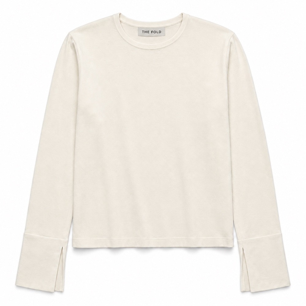 The Fold London Sweater M Ivory Cashmere Blend Quiet Luxury Split Cuff